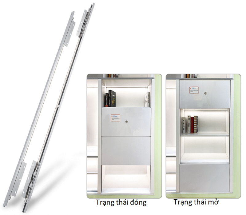 Ray trượt cửa gỗ 2 cánh đồng bộ BTS-SSD