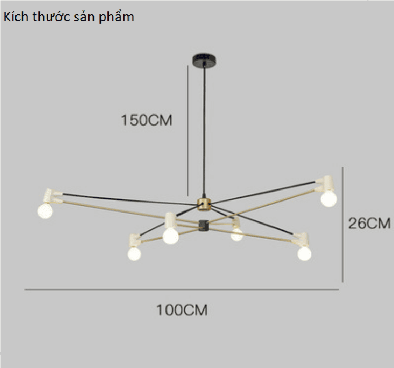 Đèn thả trần nhiều bóng hiện đại tối giản HX124 10