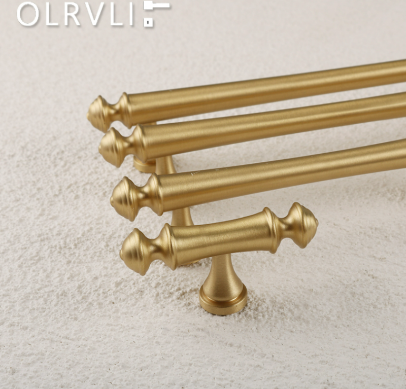 Bộ tay nắm tủ màu đồng vàng nhập khẩu Italia OLRVLI 2177 3