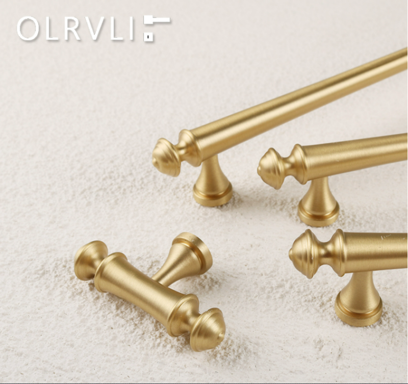 Bộ tay nắm tủ màu đồng vàng nhập khẩu Italia OLRVLI 2177 2