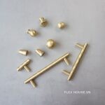 Tay nắm tủ bằng đồng vàng ánh Bắc Âu LLW001 (2)