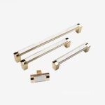 Tay nắm tủ hợp kim kẽm da bò trắng vàng PW8606W (2)