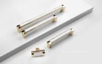 Tay nắm tủ hợp kim kẽm da bò trắng vàng PW8606W (3)
