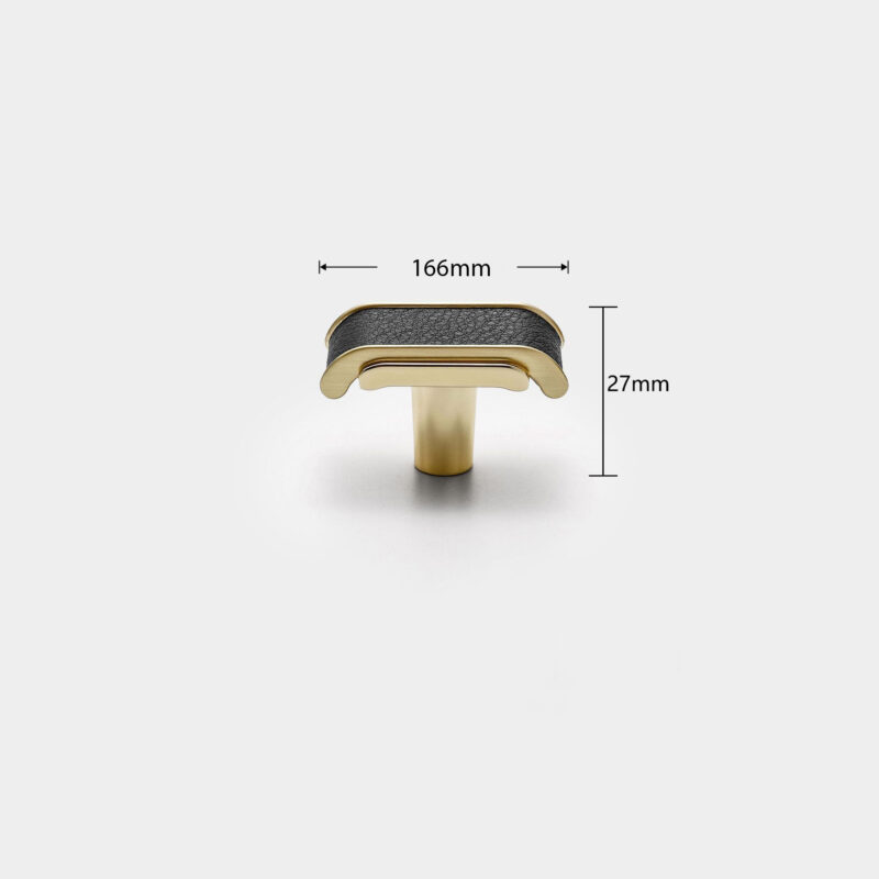 Tay nắm tủ hợp kim kẽm vàng và da tự nhiên ZY5010 2