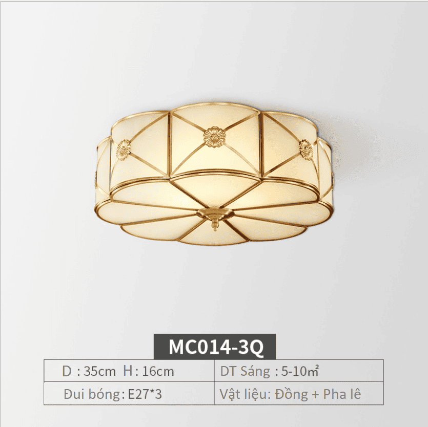 Đèn ốp trần trang trí bằng đồng pha lê MC014 5