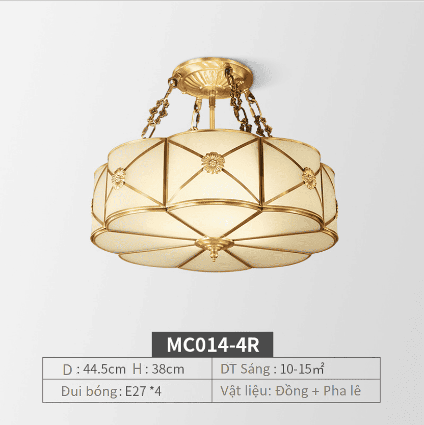 Đèn ốp trần trang trí bằng đồng pha lê MC014 7