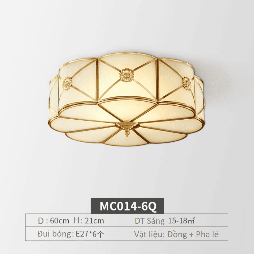 Đèn ốp trần trang trí bằng đồng pha lê MC014 8
