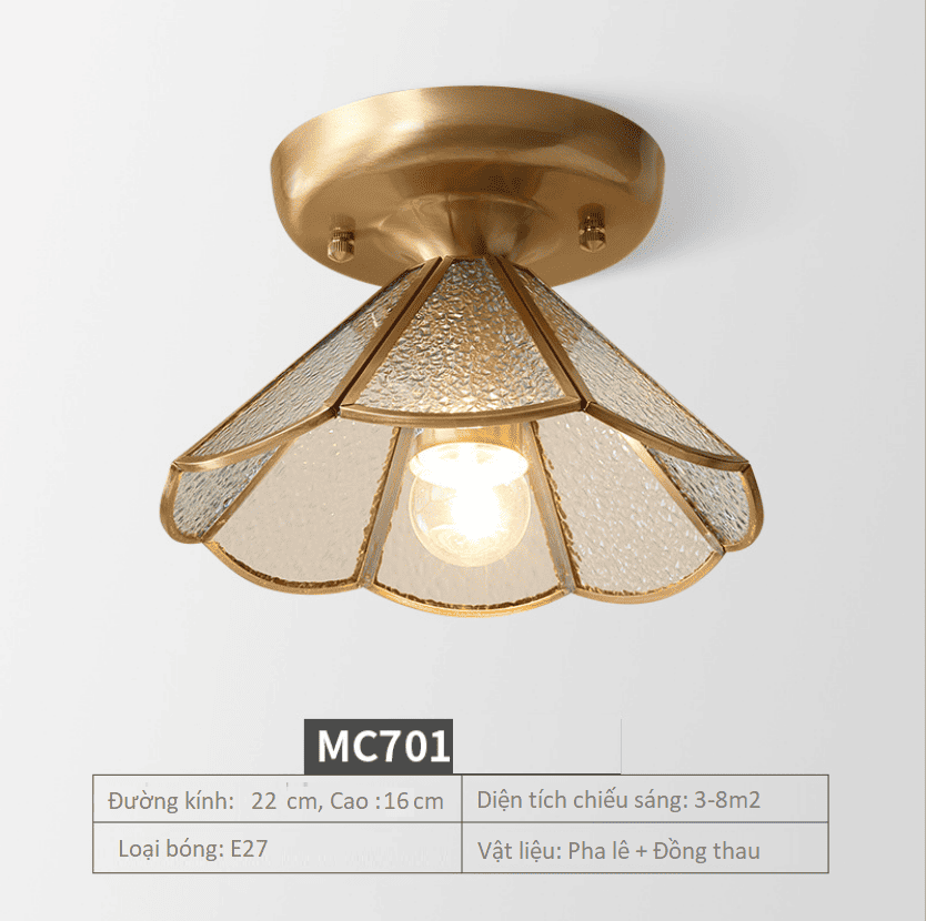 Đèn ốp trần cổ điển bằng đồng cao cấp MC515-1Q 12