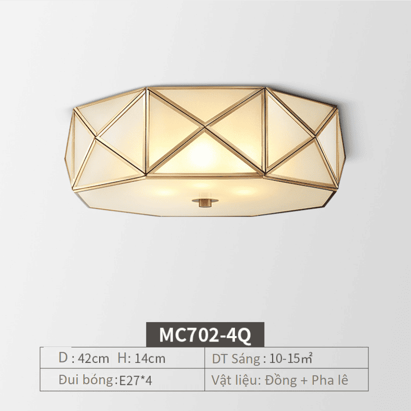 Đèn ốp trần bằng đồng pha lê cao cấp MC702 7