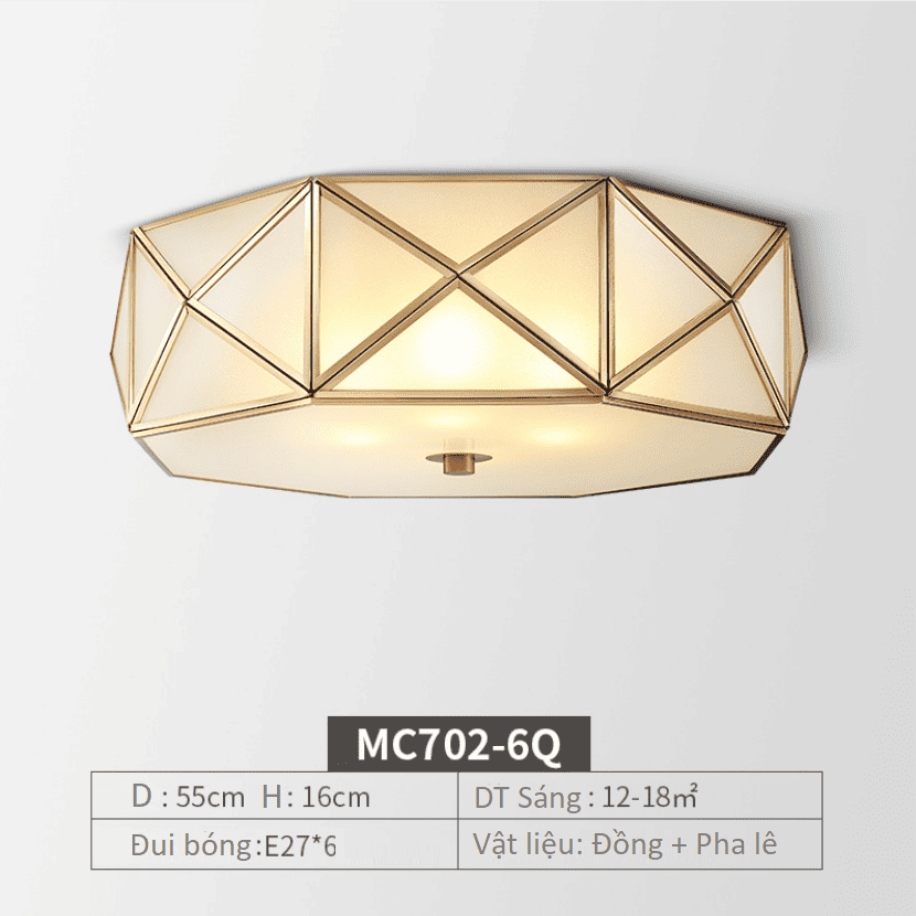 Đèn ốp trần bằng đồng pha lê cao cấp MC702 9
