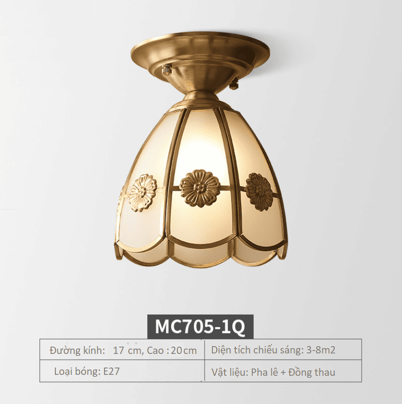 Đèn ốp trần cổ điển bằng đồng cao cấp MC515-1Q 13