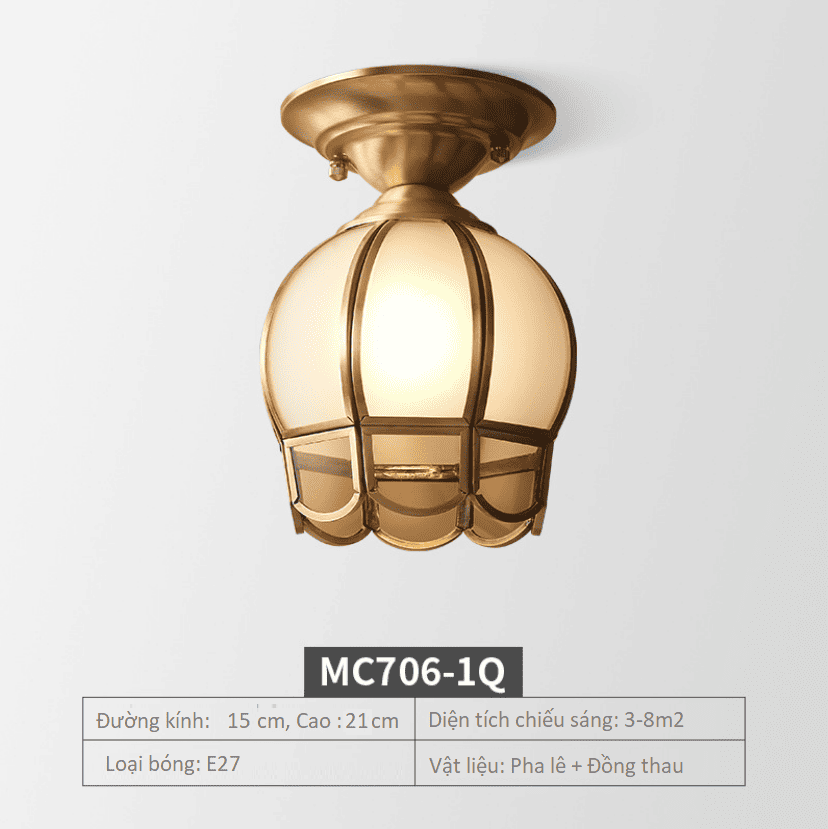 Đèn ốp trần cổ điển bằng đồng cao cấp MC515-1Q 14