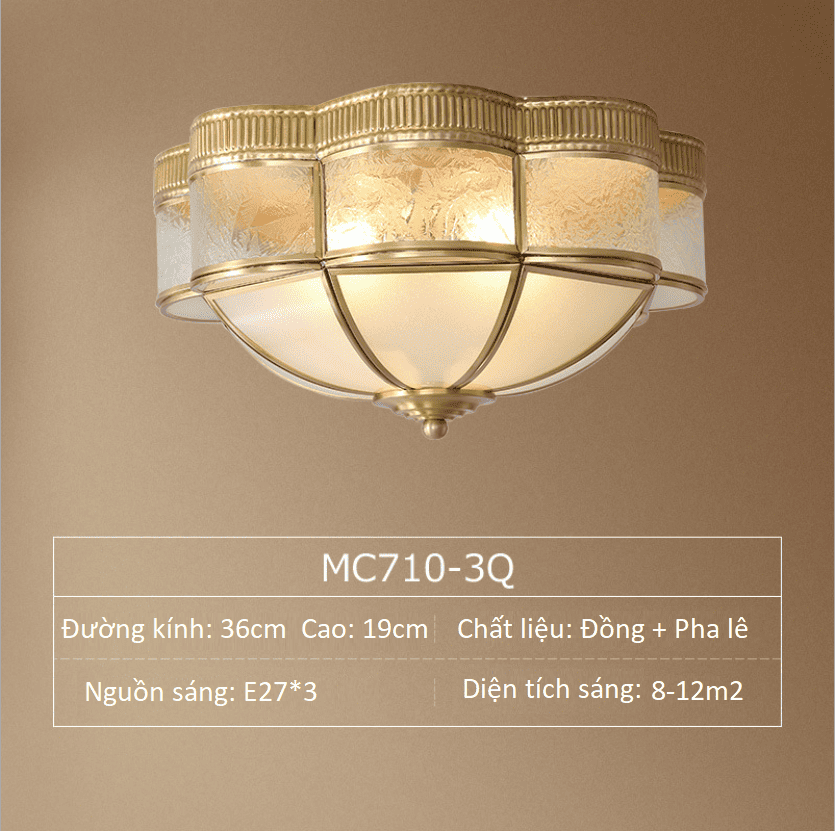 Đèn ốp trần hành lang bằng đồng pha lê MC710 5