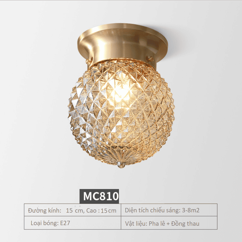 Đèn ốp trần cổ điển bằng đồng cao cấp MC515-1Q 18