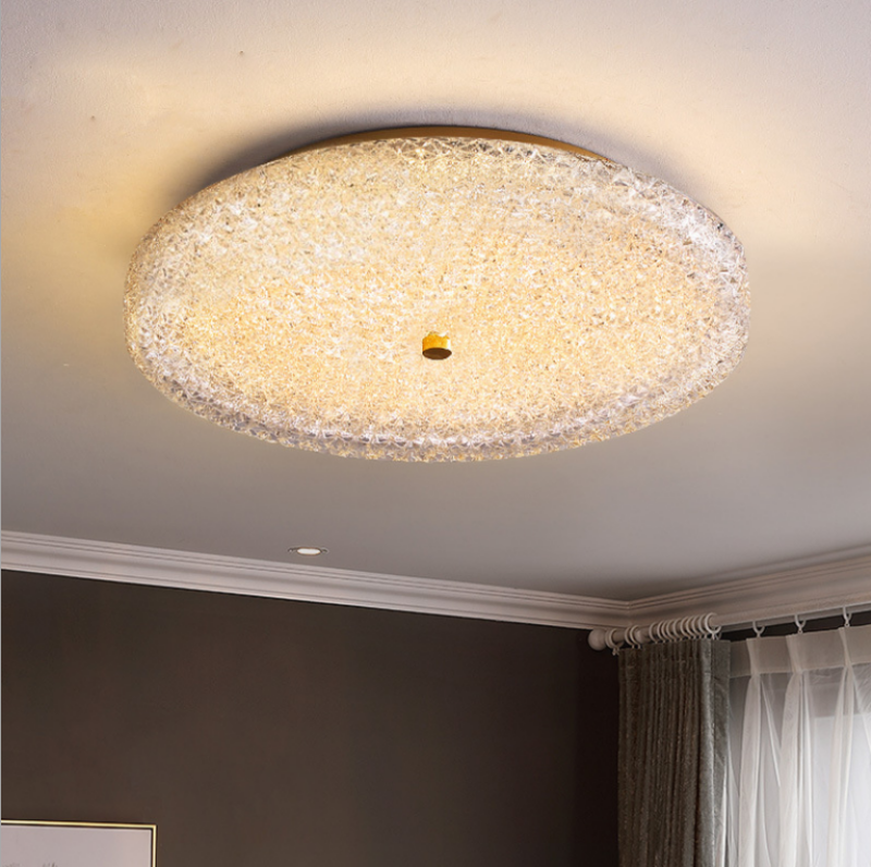 Đèn ốp trần phòng ngủ bằng đồng pha lê MC6102-SQ