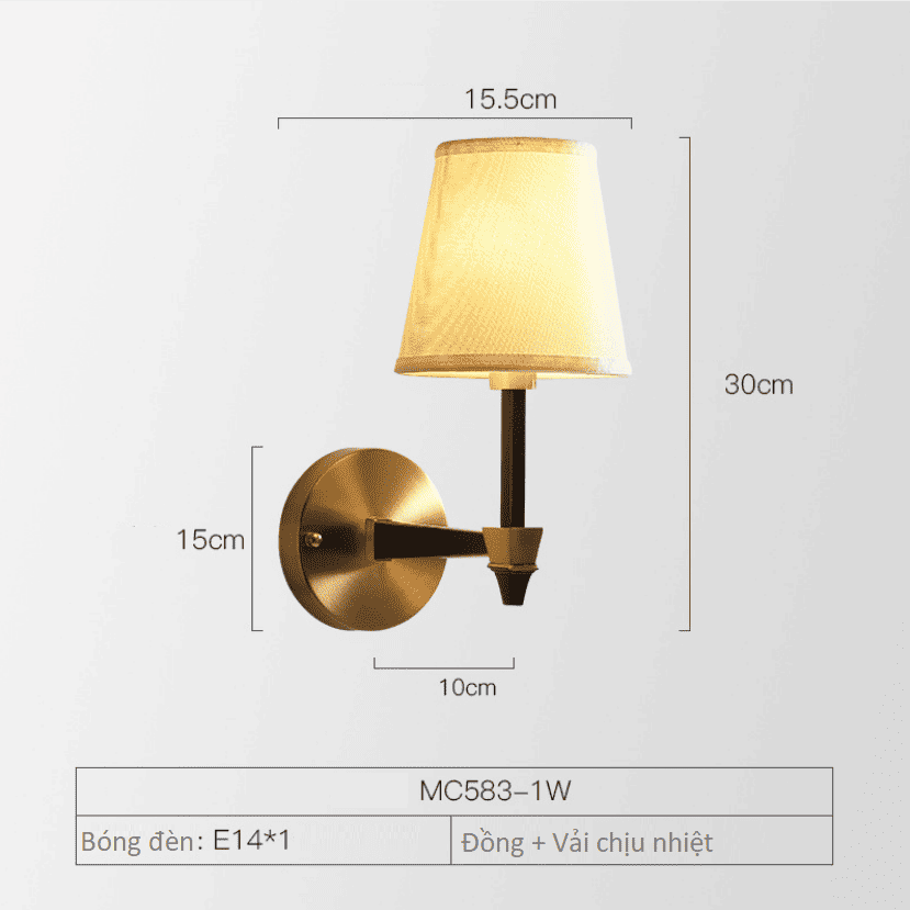 Đèn gắn tường phòng ngủ cổ điển MC583-1W 15