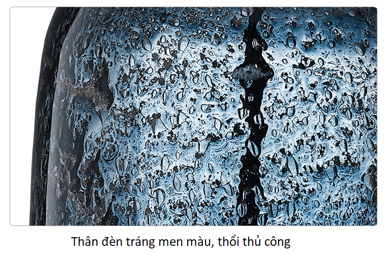 Đèn bàn pha lê tráng men màu xanh sáng tạo T1087 9