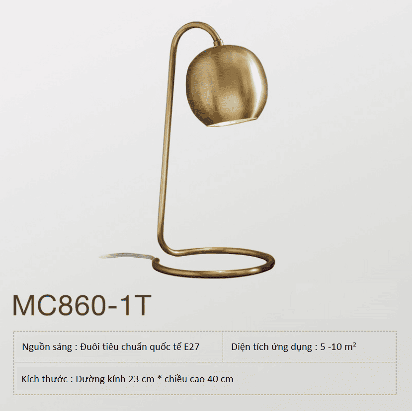 Đèn bàn bằng đồng thời trang Bắc Âu MC860-1T 7