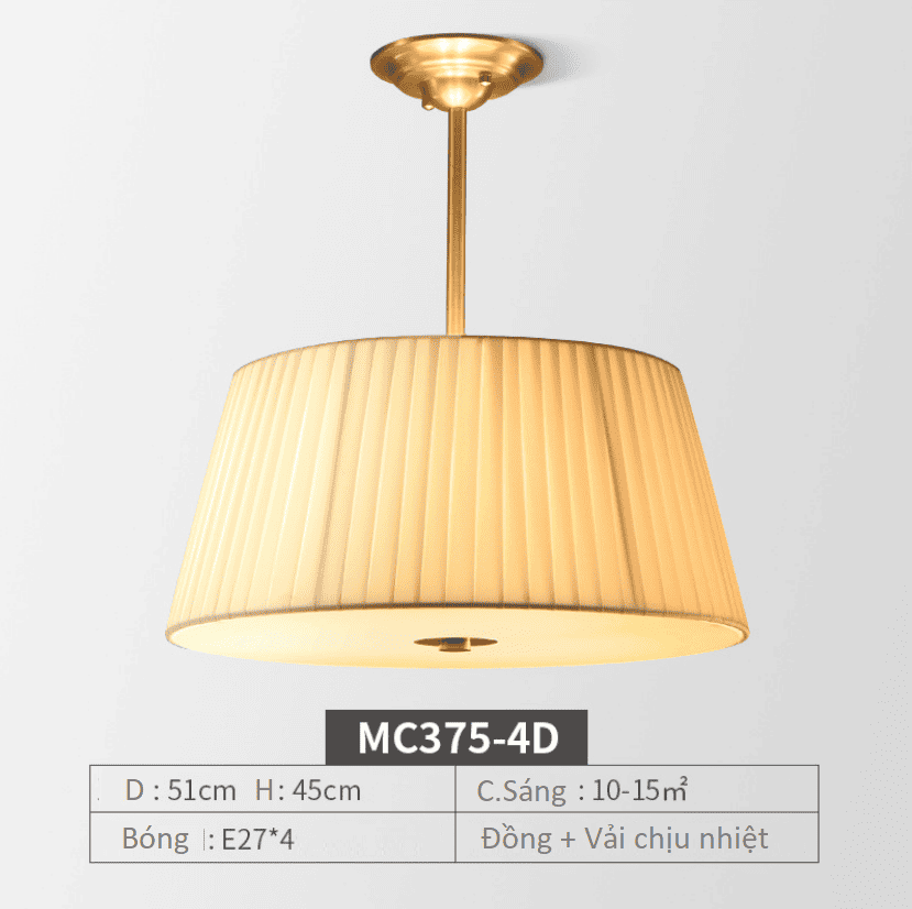 Đèn thả trần bằng đồng nhà hàng khách sạn MC375-3D 8