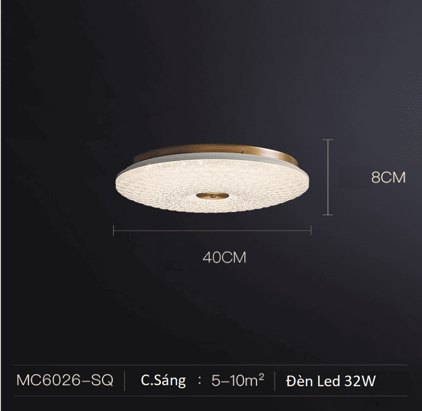 Đèn ốp trần pha lê trang trí bằng đồng MC6026 11