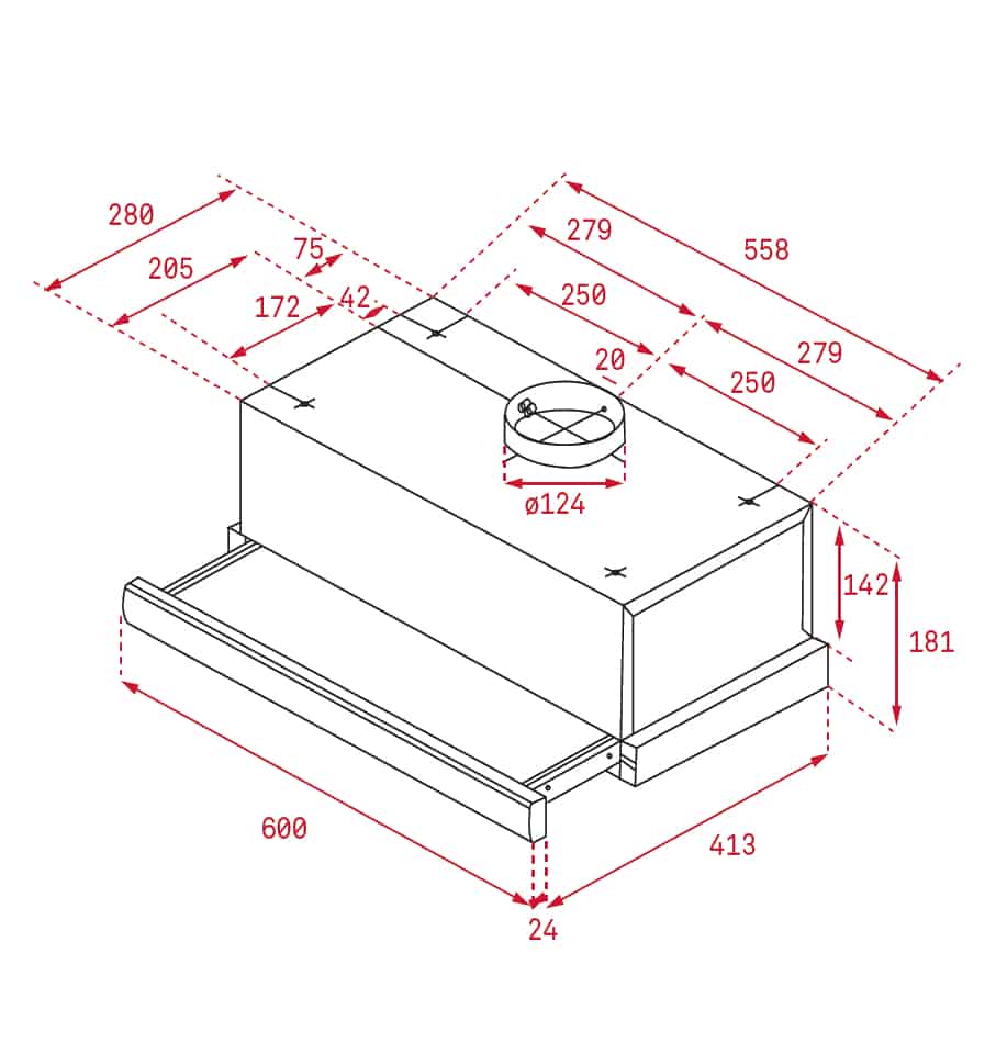 Máy hút mùi âm tủ kéo rút Teka TL 6420 3