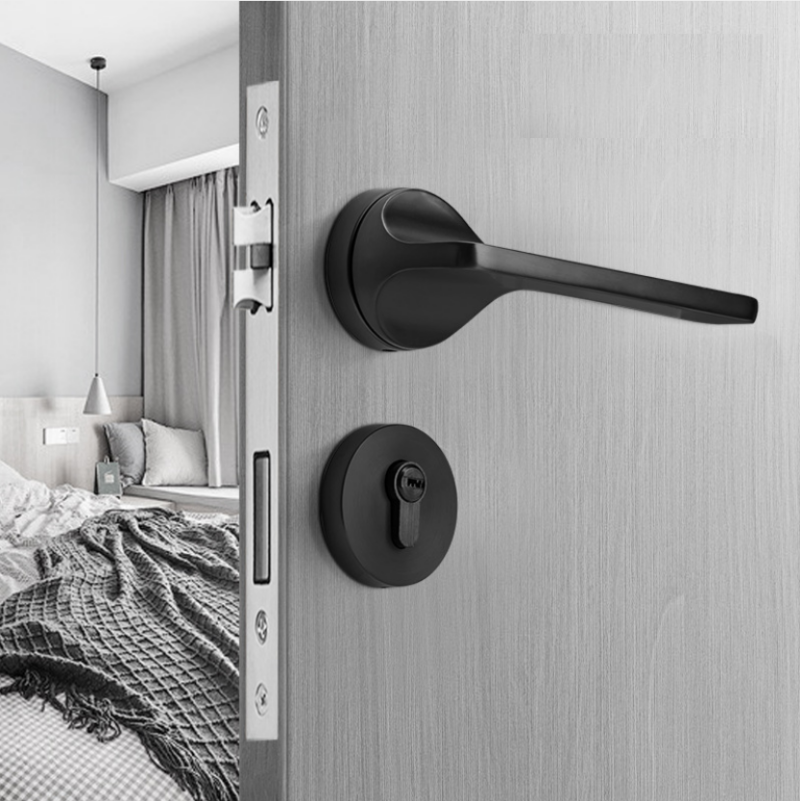 Bộ khóa cửa gỗ hiện đại hợp kim kẽm A08-06 1