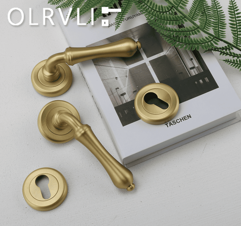 Khóa cửa phòng Italy olrvli đồng vàng mờ OVLI 006-6 5