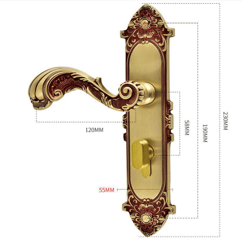 Khóa cửa phòng ngủ cổ điển bằng đồng T58-S5160 25