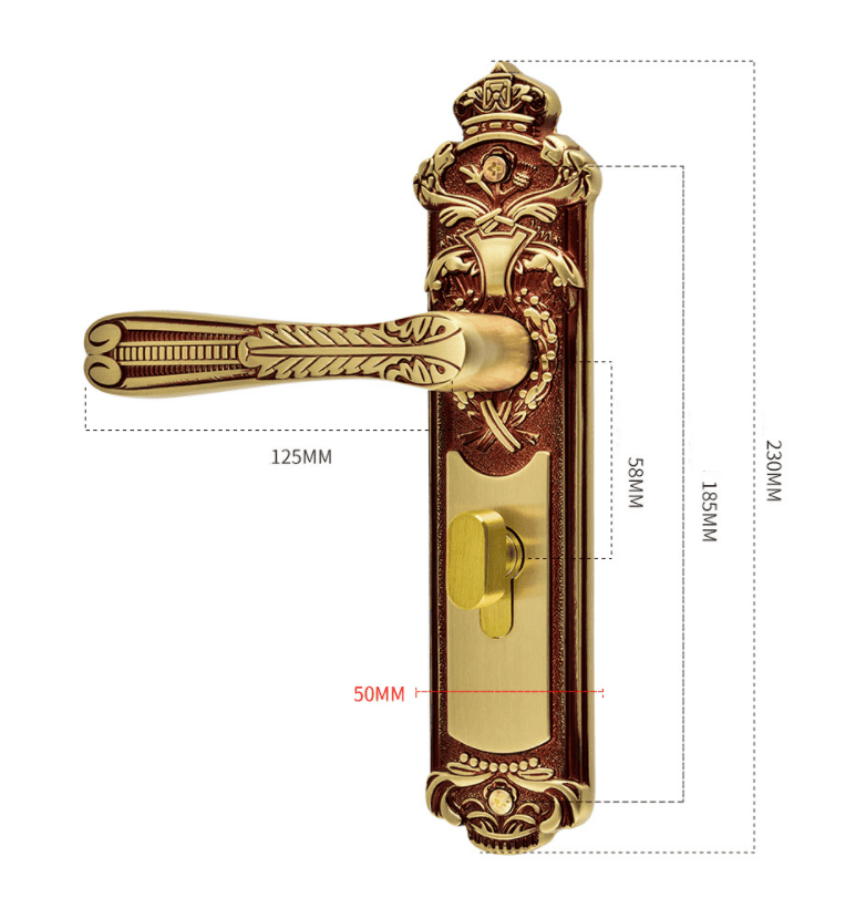 Ổ khóa cửa phòng cổ điển bằng đồng T58-S5080 21