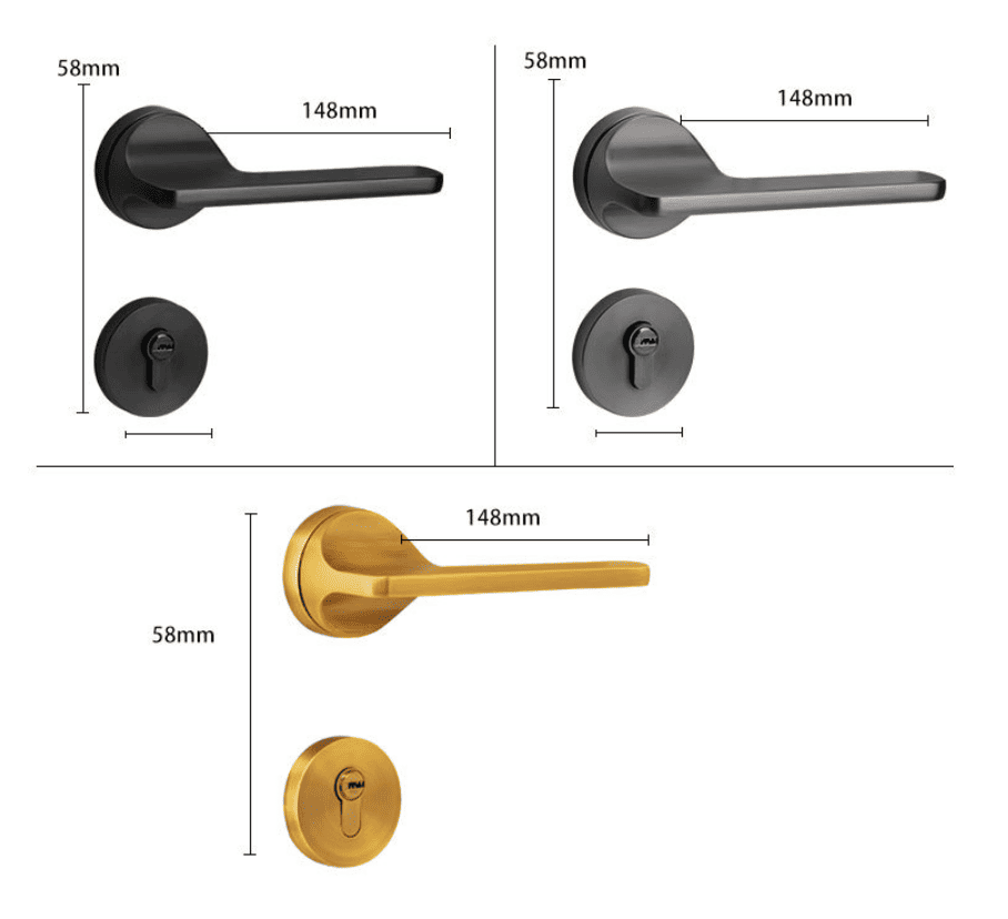 Bộ khóa cửa gỗ hiện đại hợp kim kẽm A08-06E