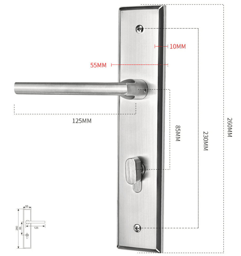 Ổ khóa cửa phòng ngủ Inox 304 cao cấp FG-613 13