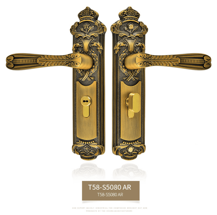 Ổ khóa cửa phòng cổ điển bằng đồng T58-S5080 8