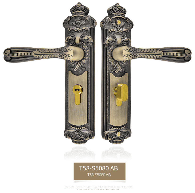 Ổ khóa cửa phòng cổ điển bằng đồng T58-S5080 9