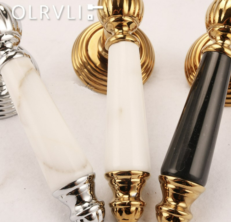 Khóa cửa phòng bằng đồng và đá marble OVLI 36978 3