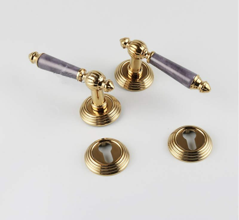 Khóa cửa phòng bằng đồng và đá marble OVLI 36978 1