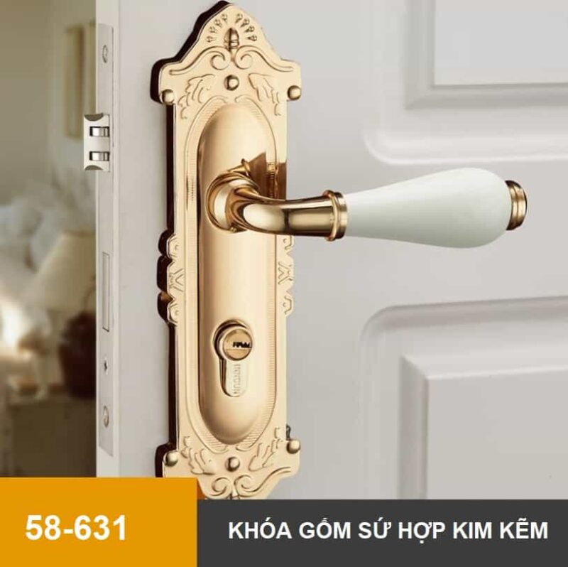 Khóa cửa phòng cổ điển bằng gốm sứ INN58-631 3