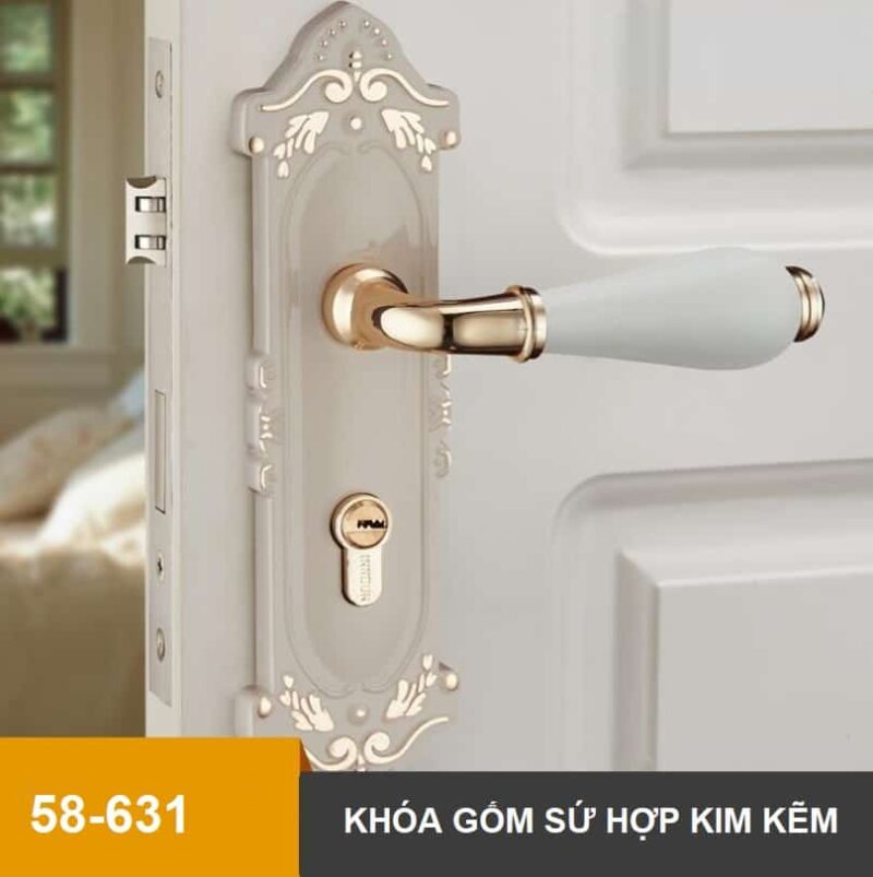 Khóa cửa phòng cổ điển bằng gốm sứ INN58-631 2