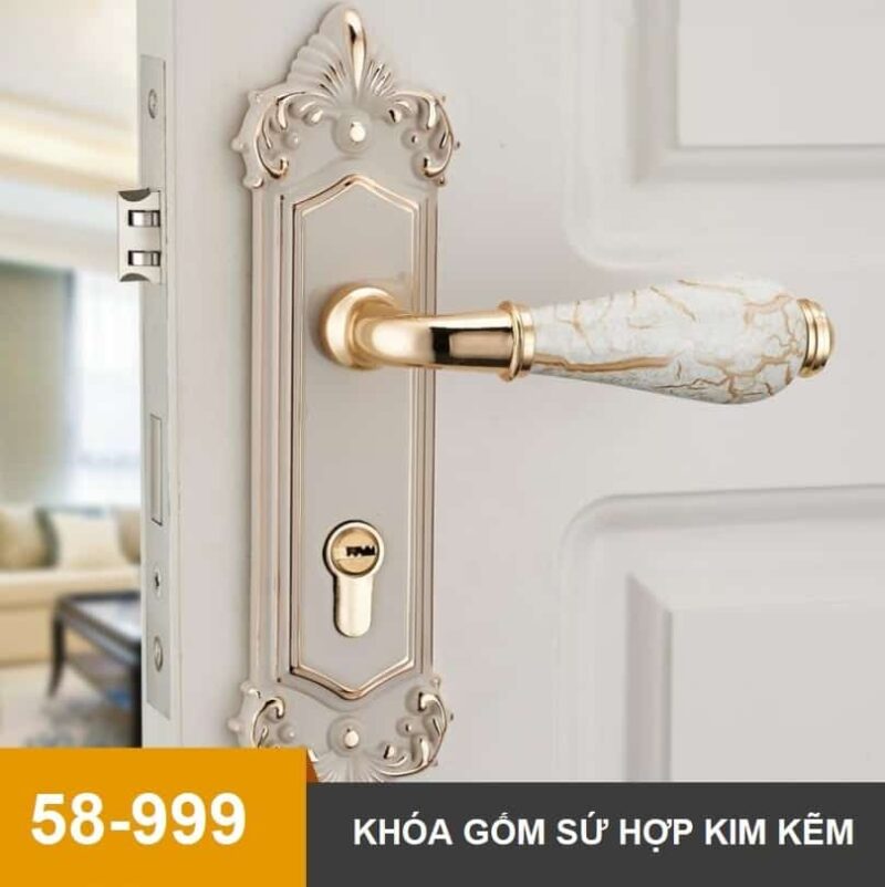 Ổ khóa cửa phòng cổ điển bằng gốm sứ INN58-999 3