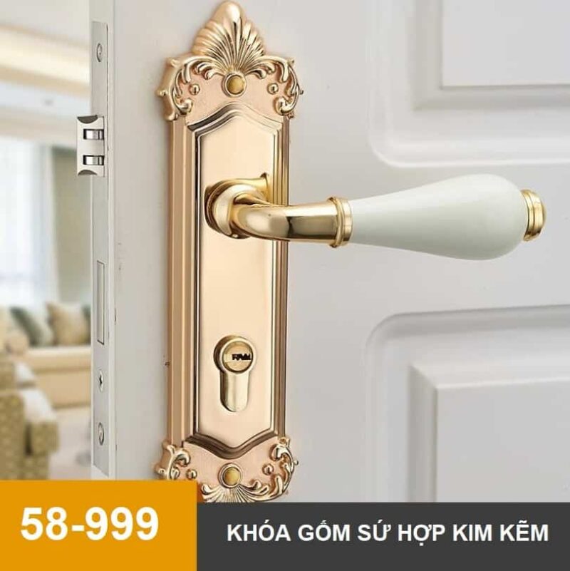Ổ khóa cửa phòng cổ điển bằng gốm sứ INN58-999 2