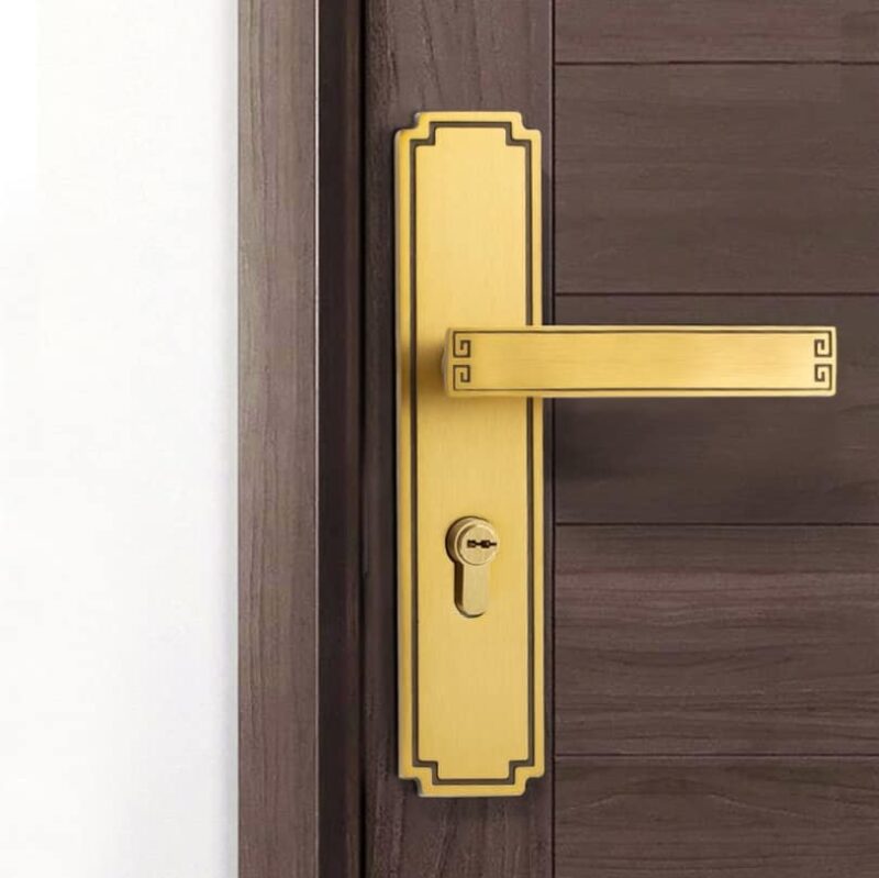 Khóa cửa phòng bằng đồng màu đen C688 1