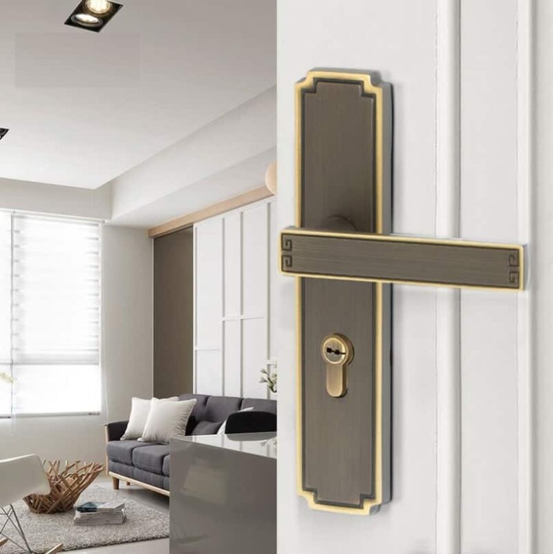 Khóa cửa phòng bằng đồng màu đen C688 2