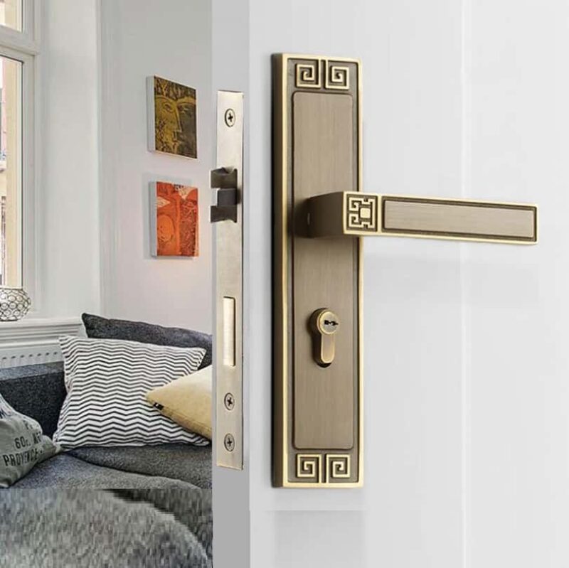 Khóa cửa cổ điển Châu Á bằng đồng S684-211 3