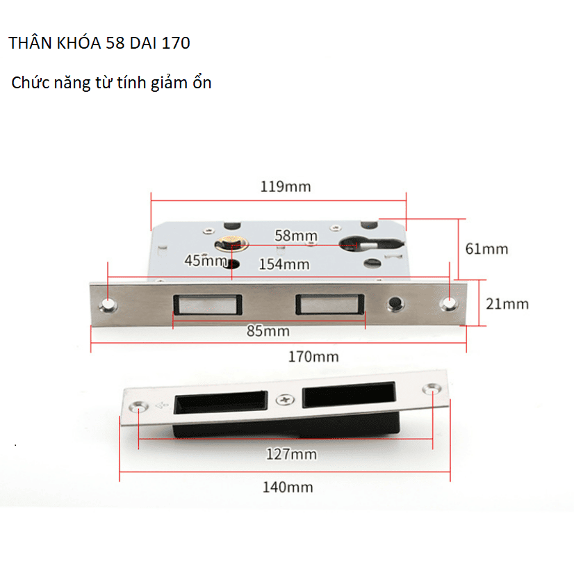 Bộ thân khóa Inox cao cấp nhiều kích thước FILTA0256 5