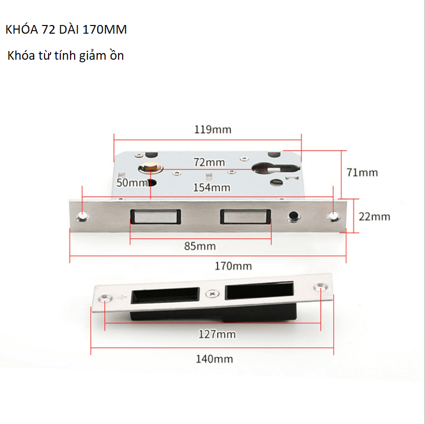 Bộ thân khóa Inox cao cấp nhiều kích thước FILTA0256 8