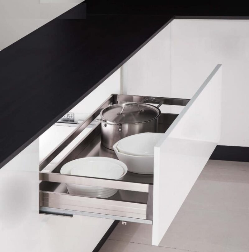 Giá xoong nồi inox hộp cánh kéo Garis GP01.600-900 1