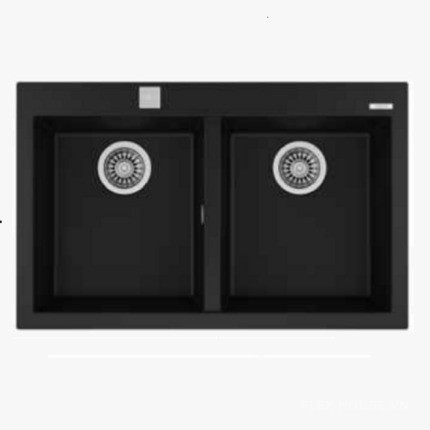 Chậu rửa bát đá FORSQUARE 2B 790 BLACK