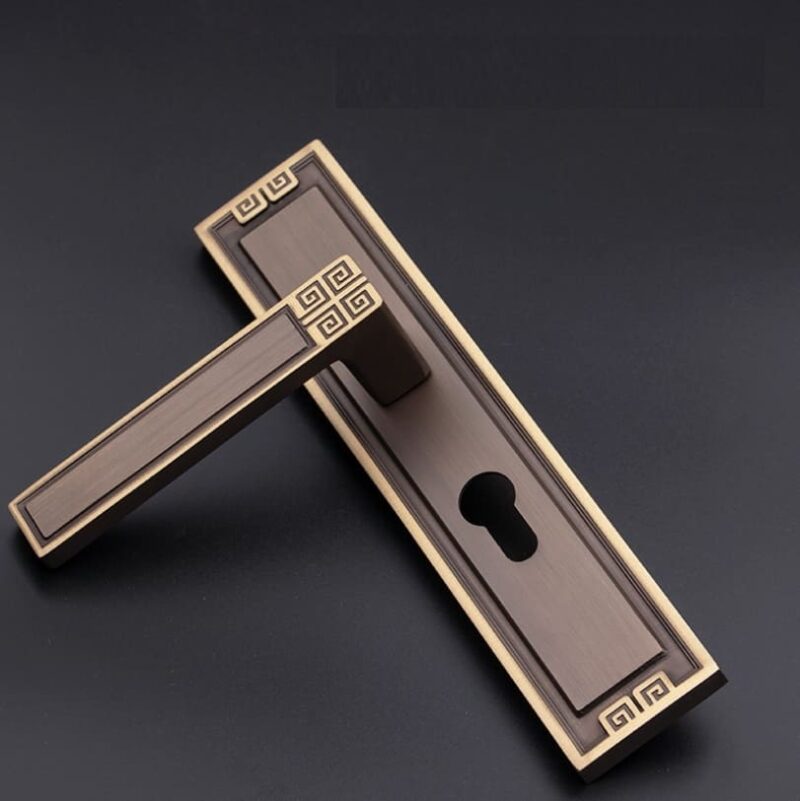 Khóa cửa phòng chống ồn cổ điển bằng đồng BR33-33 2