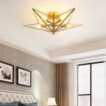 Đèn ốp trần ngôi sao bằng đồng kiểu Mỹ MC528-5Q