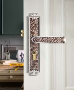Khóa cửa bằng đồng màu bạc cổ Pháp BR20190-GY