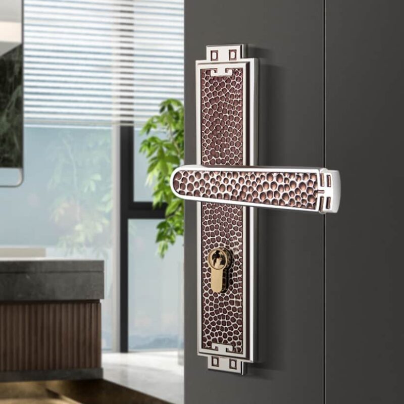Khóa cửa bằng đồng màu bạc cổ Pháp BR20190-GY 2